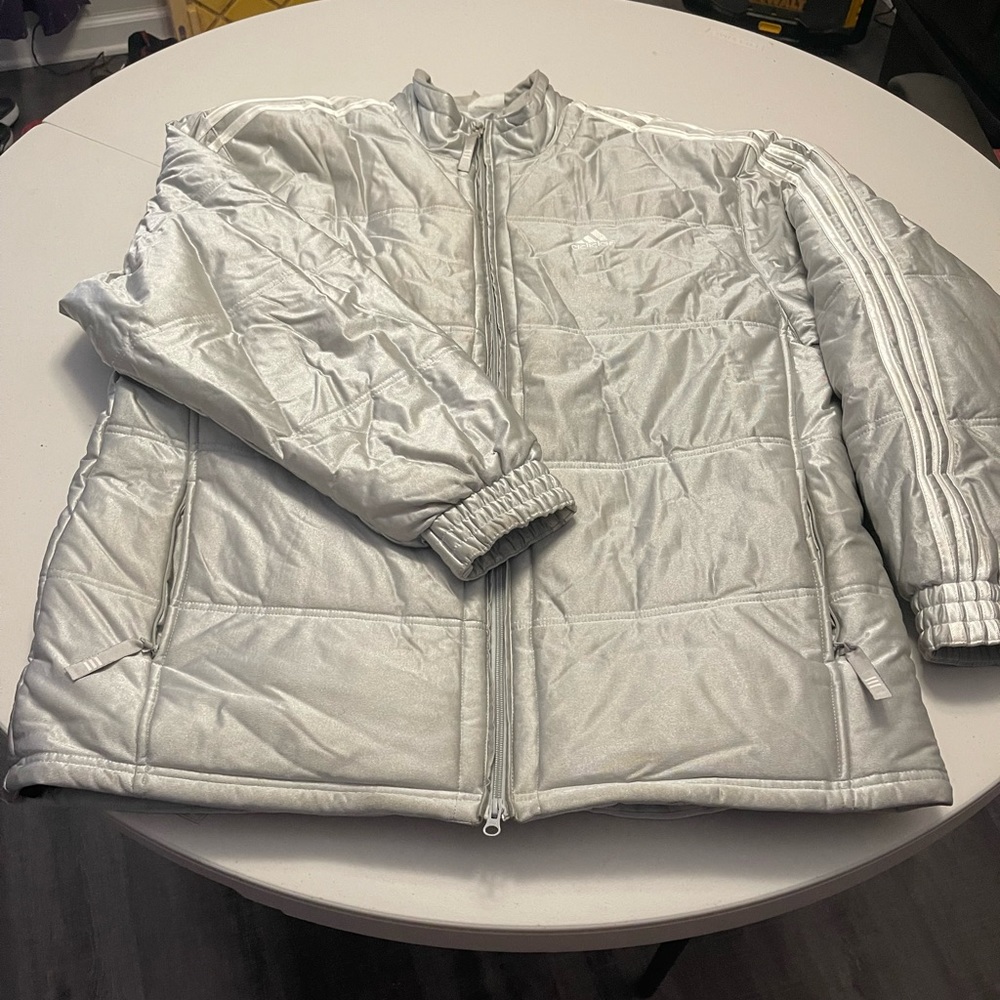Adidas warm long coat jacket- Mens tag size L